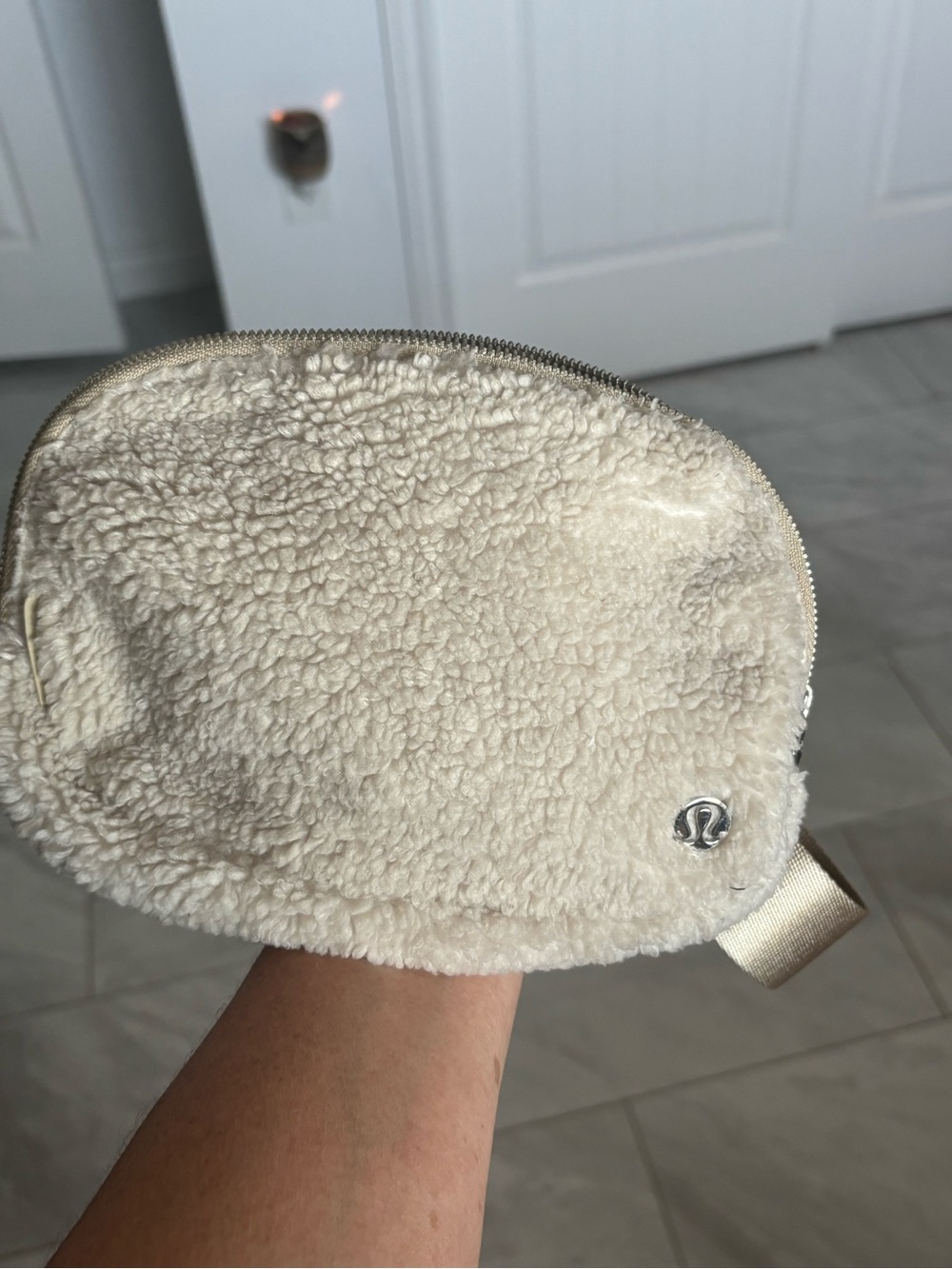 lululemon athletica Cream Sherpa Zip Pouch